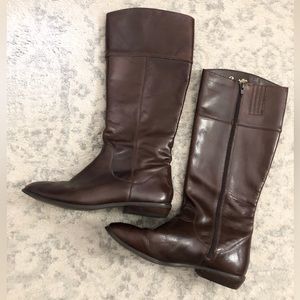 Seychelles Genuine Leather Wine Brown Tall Zip Riding Boots, size 10